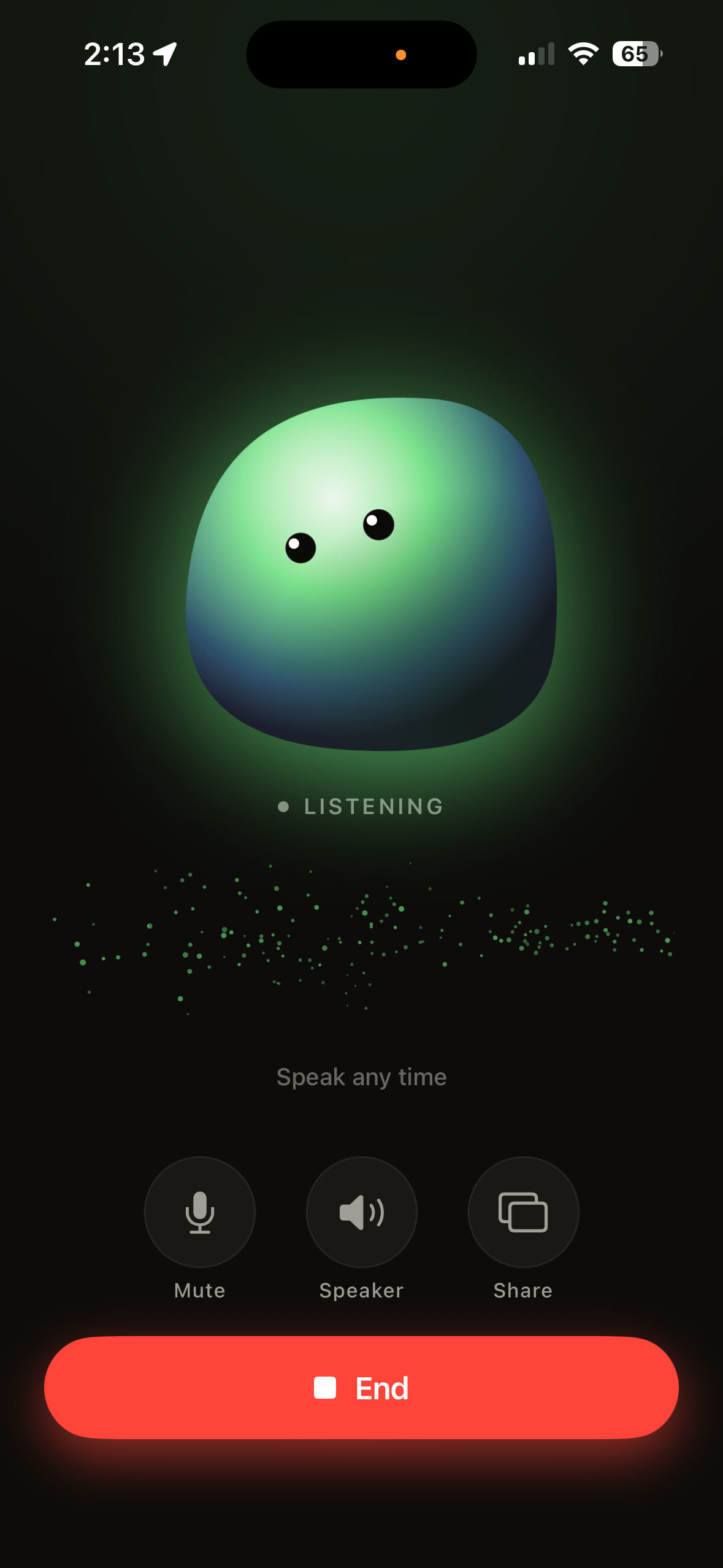 Bean listening with screen share active